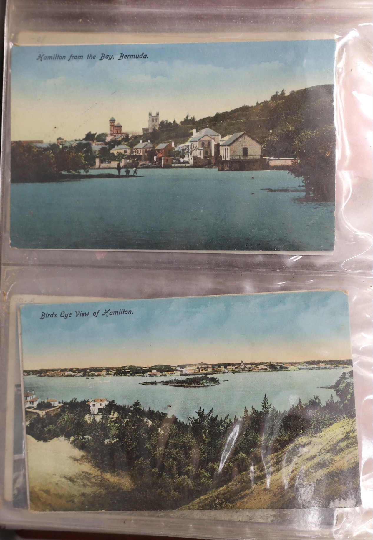 Three albums of early 20th century postcards, views of Bermuda